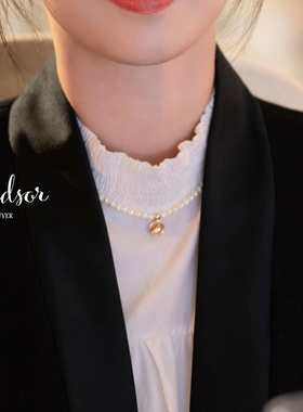 白百何同款生辰石天然珍珠项链