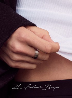 LUVAJ多层线条小众设计戒指