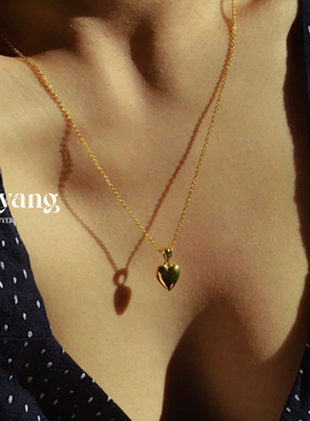 澳洲AlixYang立体心形镀金项链