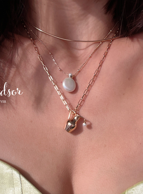 白百何同款香水瓶珍珠项链