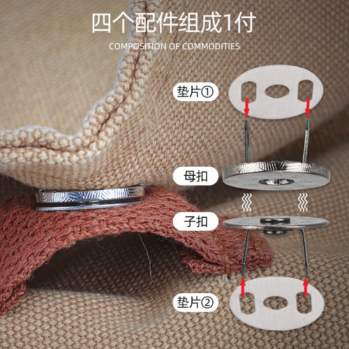 包包磁吸扣金属磁铁扣皮钱包箱包配件隐形吸铁石暗扣摁扣磁扣扣子 - 图0