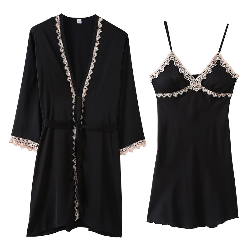 2022年新款夏季冰丝带胸垫睡裙 芬诗漫睡裙