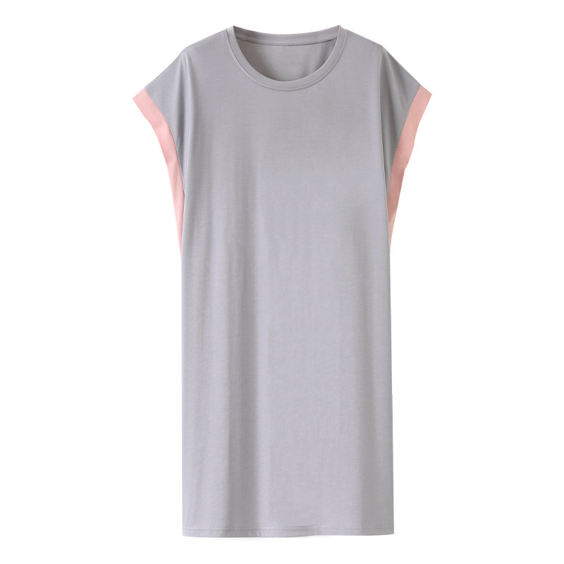 夏季莫代尔短袖睡衣裙冰丝连衣裙 芬诗漫睡裙