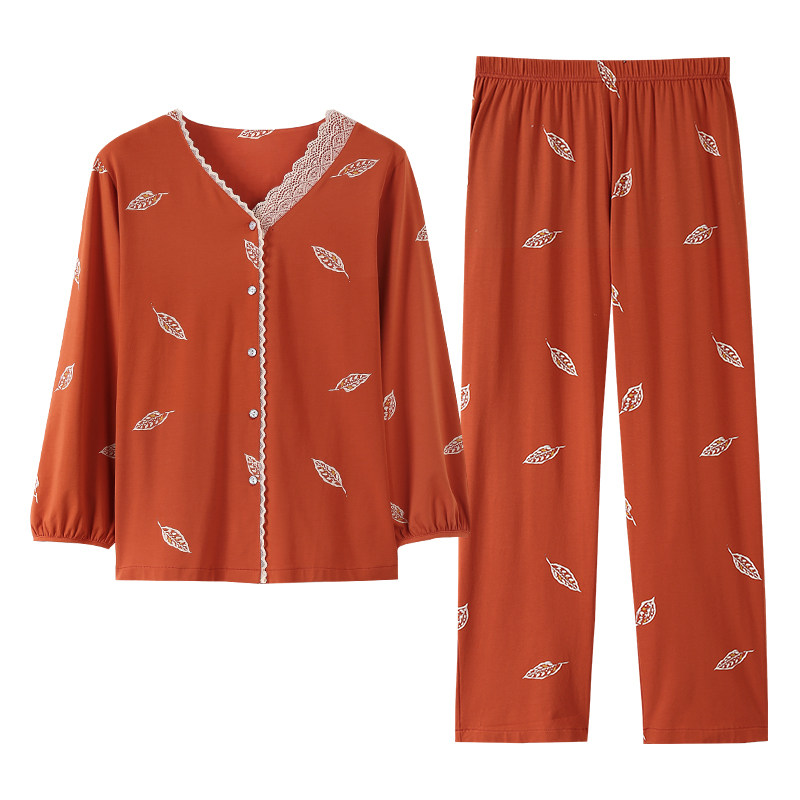 睡衣女士春秋款纯棉长袖薄款大码秋冬2025新款秋季中年妈妈家居服,淘宝优惠券,粉丝福利购,淘宝优惠卷