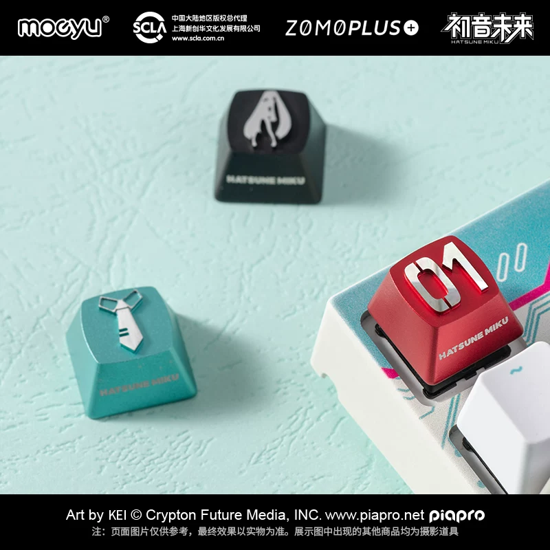 MoEYU Hatsune Miku Limited Metal Key Cathery Miku Personal Mechanical Keyboard Creative keycap