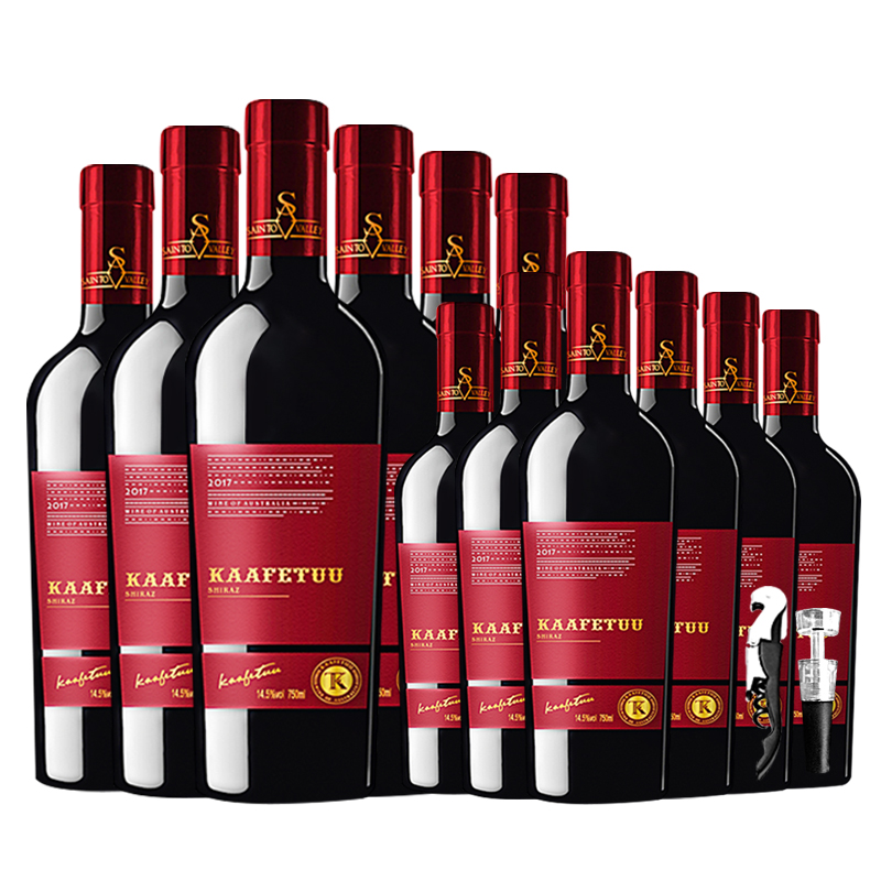 澳洲进口买一箱送一箱卡菲图14.5度西拉干红葡萄酒整箱装红酒12支 - 图3