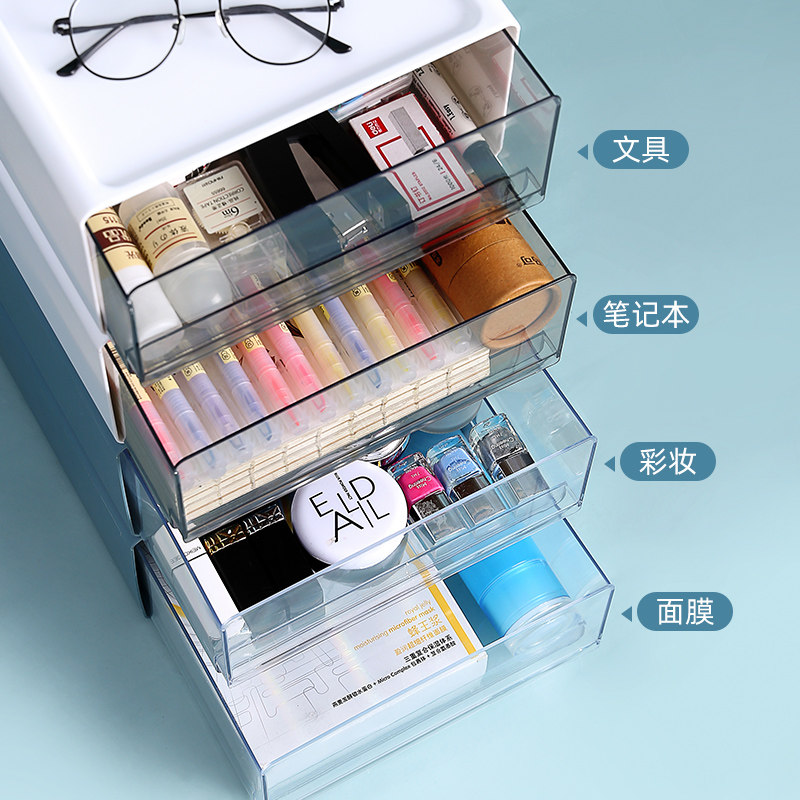 桌面收纳盒小抽屉式办公室书桌上置物架宿舍叠加箱文件柜储物盒子,淘宝优惠券,粉丝福利购,淘宝优惠卷