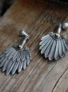 小众天文地理神机妙算日月星辰诸葛亮天鹅毛扇吊坠八卦羽扇子项链