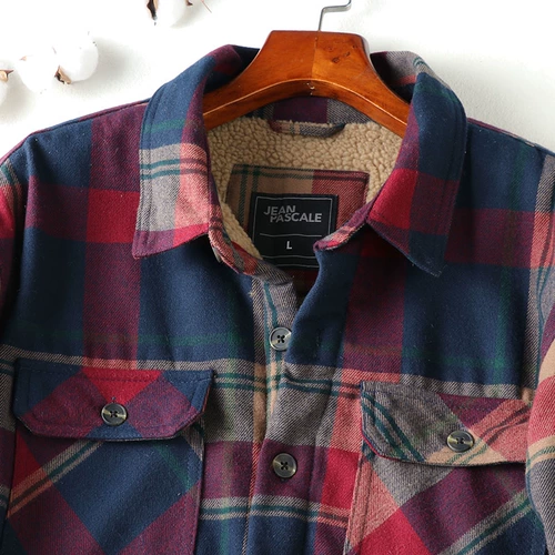 Ретро мужская куртка, хлопковые джинсы с начесом, лонгслив, рубашка, в американском стиле