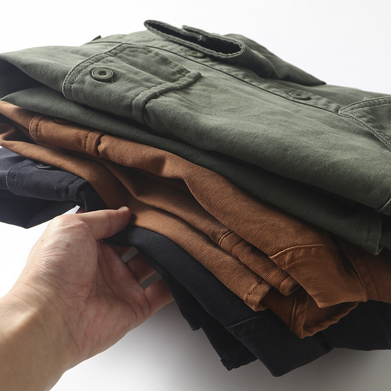 日系复古！真心好看。2022秋季男士工装时尚百搭休闲长袖衬衫外套,淘宝优惠券,粉丝福利购,淘宝优惠卷