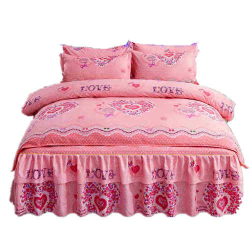 韩式席梦思防滑床裙四件套床群被套床罩4件套1.5m1.8米2m床上用品 - 图2