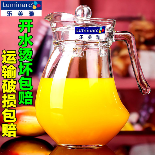 乐美雅冷水壶玻璃凉水壶耐热家用水壶果汁壶套装耐高温大容量防爆 - 图0