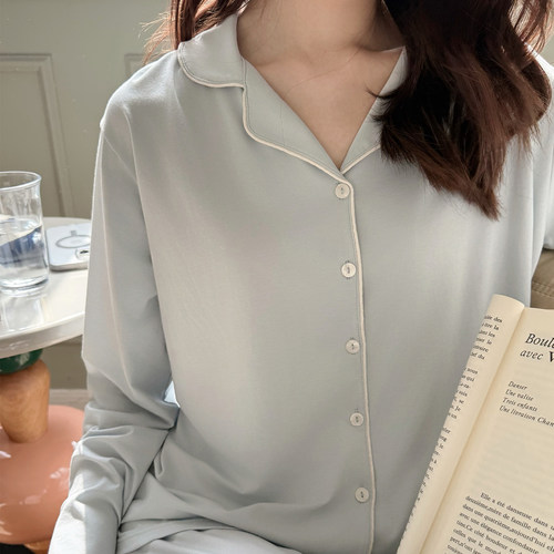 米图SILK神仙好货! 桑蚕丝精梳棉裸感睡衣家居服女两件套装短长袖 - 图2