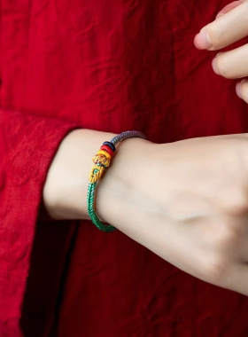 灵隐文创学生男手工编织五彩绳