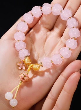 杭州灵隐官方有钱花手串财神莲花白玉菩提根平安多宝手链女款正品