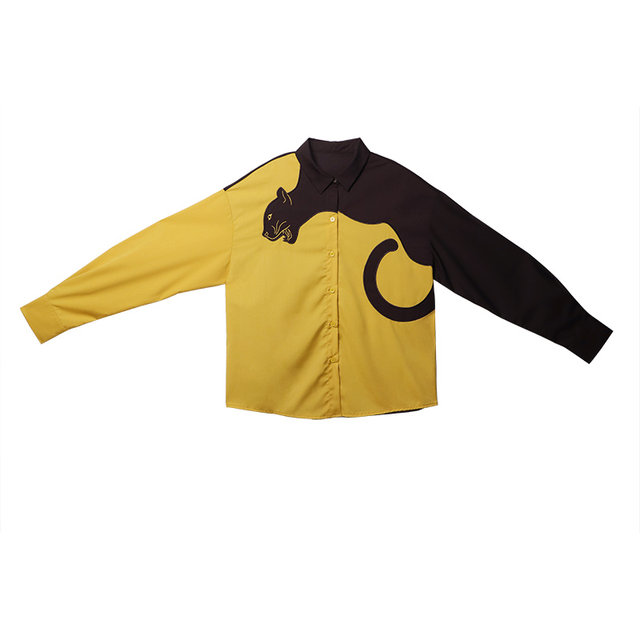 Kamo original contrasting leopard shirt design sense