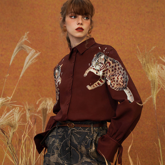 Kamo original high-end double leopard print top