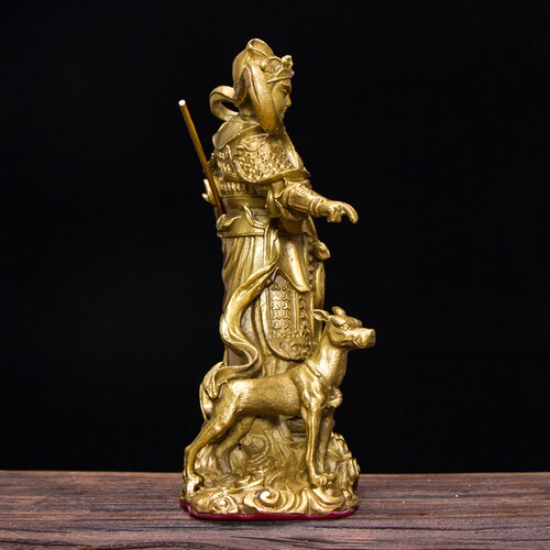 二郎神神像全铜二郎神杨戬摆件哮天犬二郎真君居家供奉客厅工艺品 - 图1