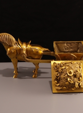 铜马摆件马拉金箱马上发财