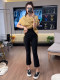 ເອີຣົບແປດຈຸດ micro-flare pants facial mask pants pants ຫນັງເຈ້ຍສໍາລັບແມ່ຍິງ