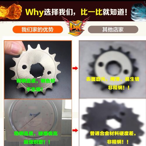 雅马哈天剑125/150天俊 JYM YBR 15 16 17齿提速改装小链轮小齿轮 - 图1