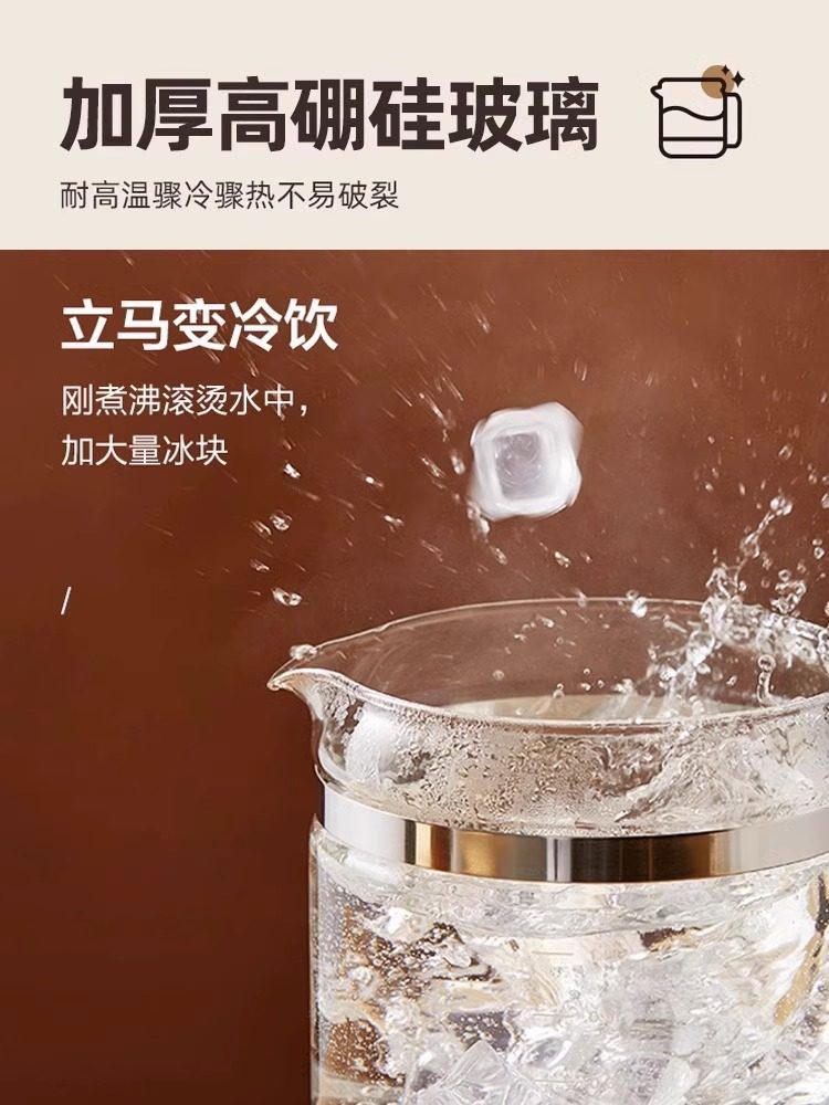 小熊养生壶煮茶器蒸煮炖多功能家用小型办公室加厚玻璃全自动花茶,淘宝优惠券,粉丝福利购,淘宝优惠卷