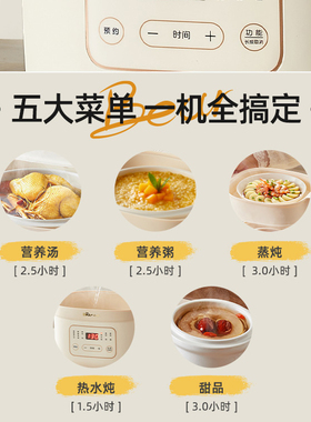 小熊电炖盅隔水炖家用多功能陶瓷
