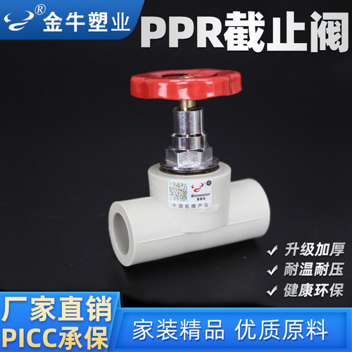 金牛ppr截止阀水管配件开关总阀门4分20生降式6分25加厚铜芯1寸32 - 图2