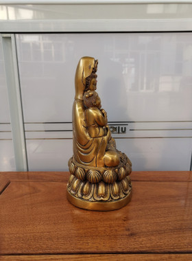 飞龙纯铜送子娘娘送子观音注子娘娘注生娘娘观音菩萨佛像铜像摆件