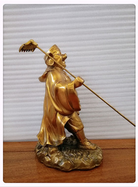 飞龙纯铜猪八戒天蓬铜猪铜像工艺品家居摆件