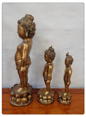 飞龙纯铜浴佛太子佛像摆件 释迦牟尼浴佛佛堂铜佛像 指天指地佛铜