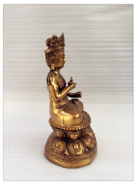 飞龙纯铜男女守护佛空虚藏菩萨虚空藏菩萨铜像佛像家居摆件