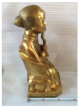 飞龙纯铜黑老太太黑妈妈黑老奶奶铜像佛像工艺品家居摆件