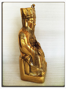 飞龙纯铜城隍爷铜像佛像城隍庙守护者文武判官菩萨家居摆件