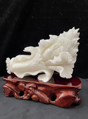 天然玉石白菜摆件百财如意家居客厅酒柜办公室工艺品装饰礼品摆设