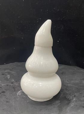 天然葫芦白玉空心摆件家居客厅玄关酒柜办公室电视柜装饰礼品摆设