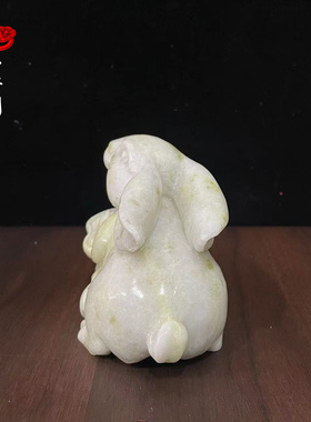 美玉轩阁玉平安现代客厅兔子摆件