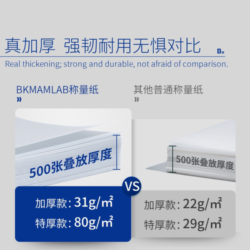 比克曼生物实验室称量纸加厚天平秤重纸硫酸纸硬称量皿特厚木浆纸 - 图0