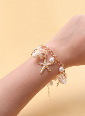 Coreland夏季沙滩贝壳锁骨链