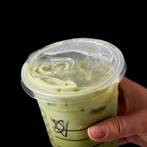 一次性98mm口径直饮盖斜口盖PET奶茶冷饮美式冰咖啡打包卡扣杯盖 - 图2