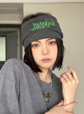 休闲宽边发饰头带时髦字母发箍女