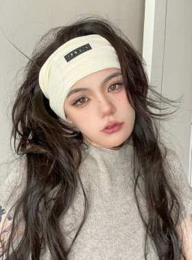 外出百搭字母头巾休闲宽松发带女