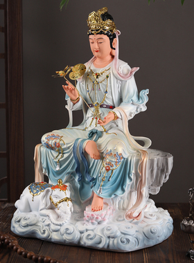 新款文殊菩萨佛像普贤菩萨树脂供奉家用华严三圣佛堂工艺品摆件