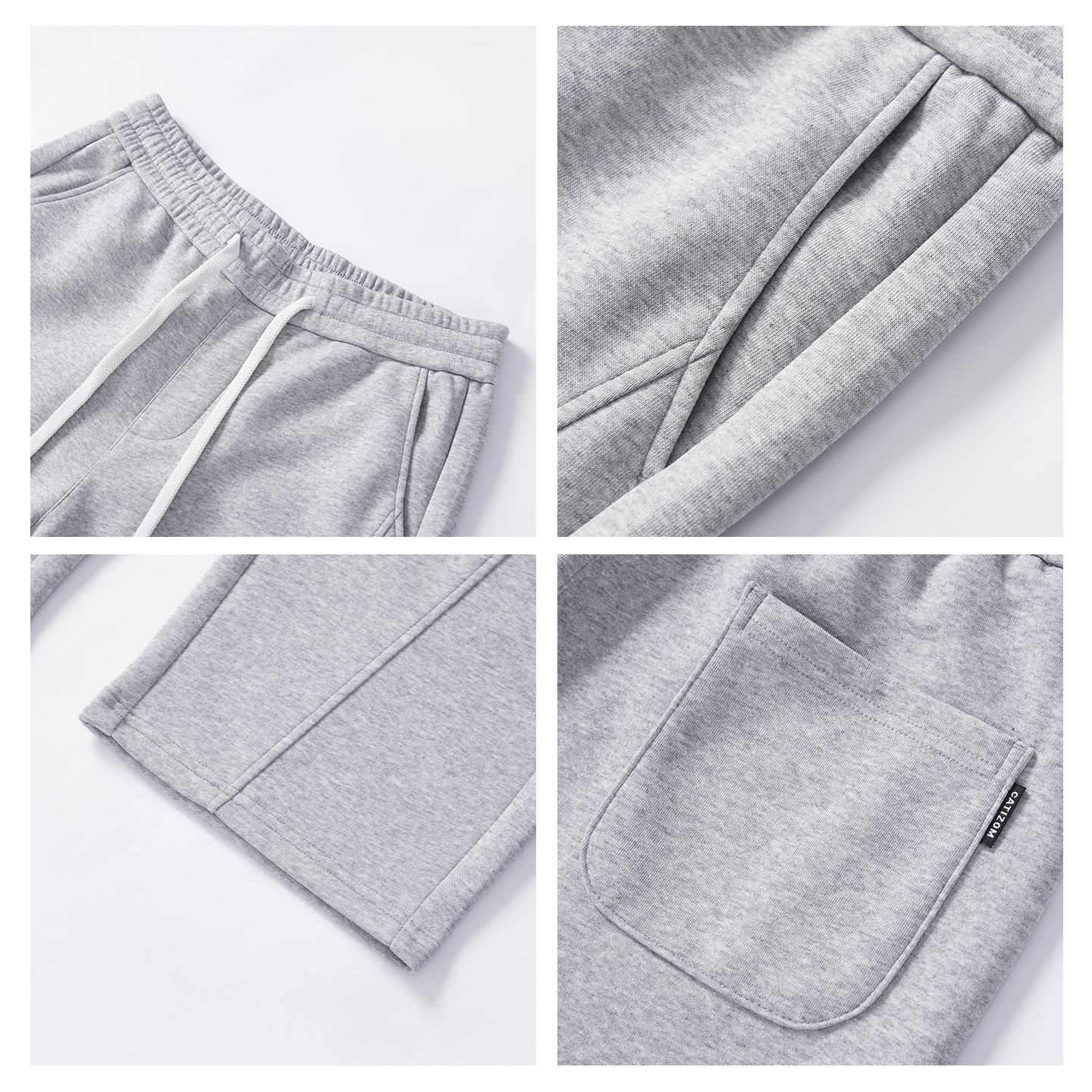 JIINOO新款重磅弯刀卫裤男美式潮牌宽松休闲直筒阔腿运动长裤子 - 图3