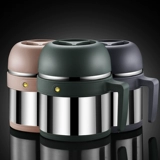 Цилиндр для риса из нержавеющей стали 304, двухслойный изолированный ланч-бокс, чашка для фаст-фуда, столовая, ланч-бокс, миска для лапши быстрого приготовления, ланч-бокс для офисного работника с крышкой