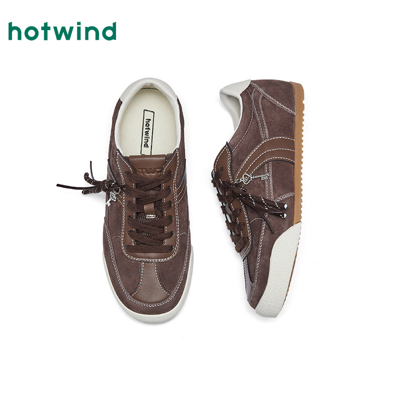 热风复古德训鞋女鞋2026年春季新款平底运动板鞋时尚百搭小白鞋子,淘宝优惠券,粉丝福利购,淘宝优惠卷