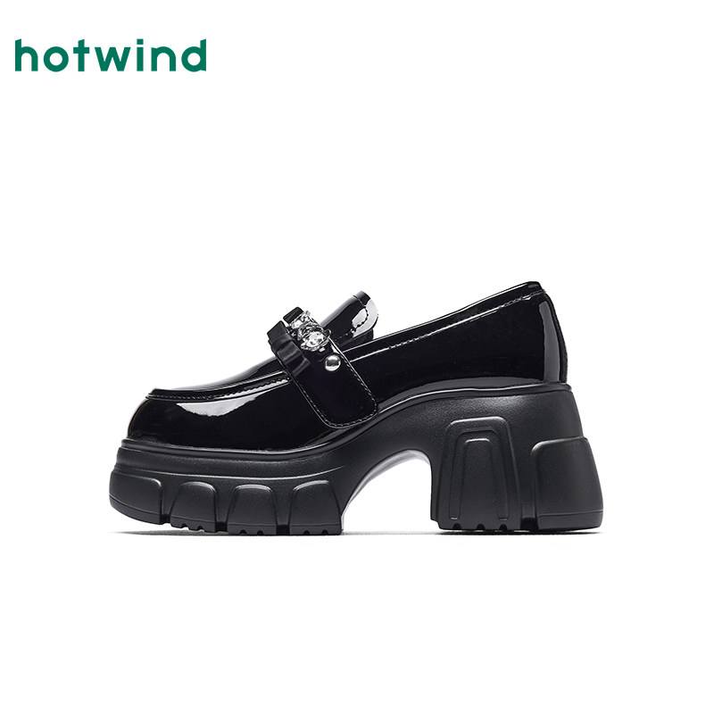 热风厚底乐福鞋女鞋2025年秋季新款女士简约时尚单鞋配裙子小皮鞋,淘宝优惠券,粉丝福利购,淘宝优惠卷