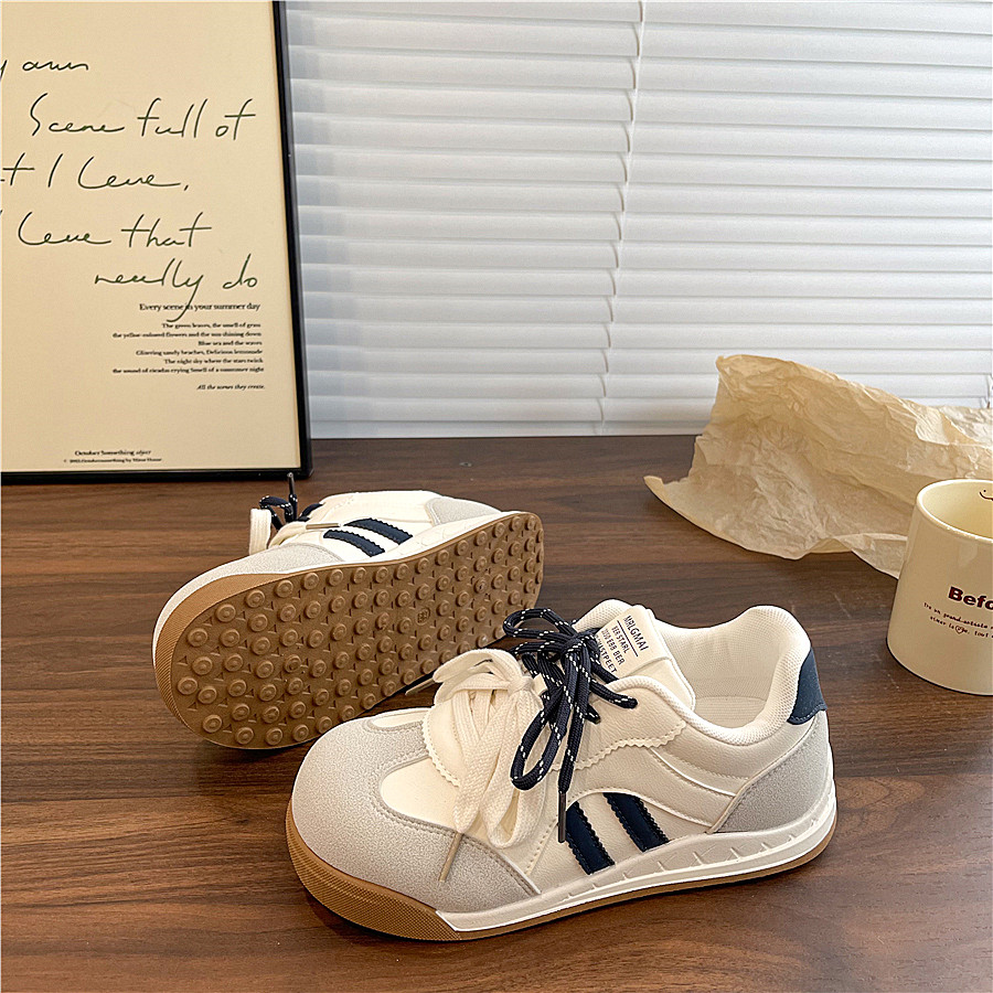 易少年 港风小白鞋女ins学生百搭运动休闲板鞋2025冬季新款德训鞋,淘宝优惠券,粉丝福利购,淘宝优惠卷