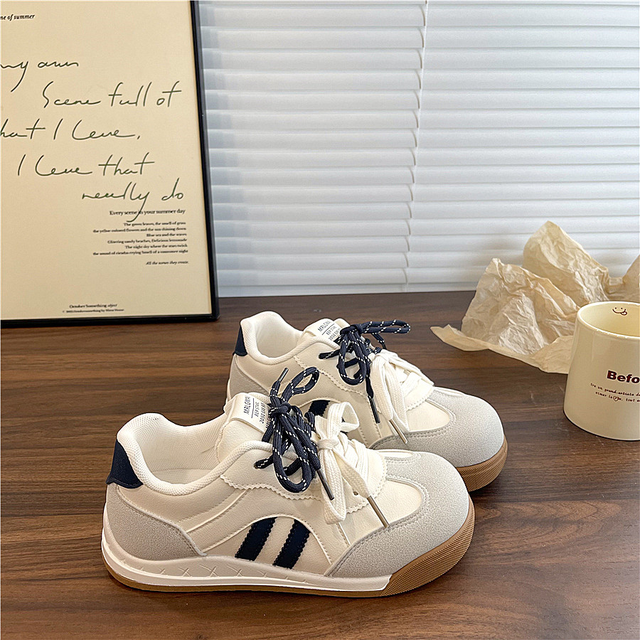 易少年 港风小白鞋女ins学生百搭运动休闲板鞋2025冬季新款德训鞋,淘宝优惠券,粉丝福利购,淘宝优惠卷