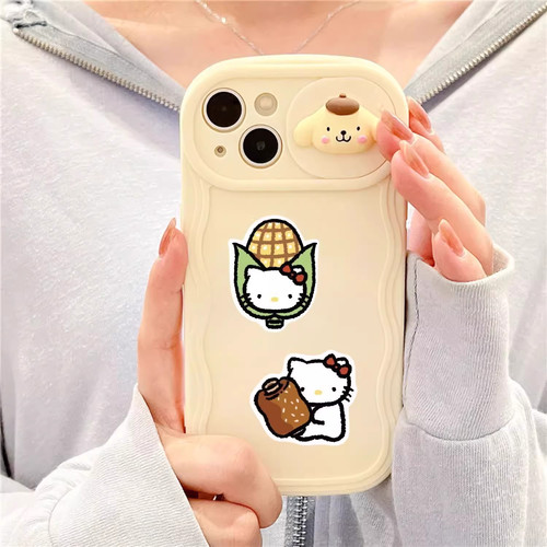 140张可爱美食kt猫贴纸q版卡通kitty贴画装饰小图案diy手账防水贴 - 图2